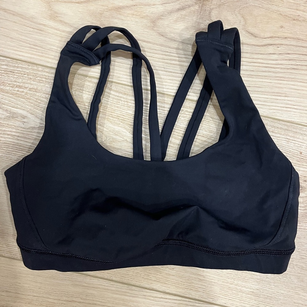 Lululemon Athletica Black Strappy Sports Bra
